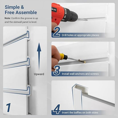 Slatwall Panel 4 FT x 4 FT, Interlocking Slat Wall Paneling, Wall Mounted PVC - Image 5