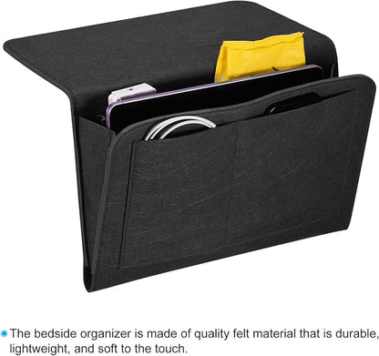 PATIKIL 13in Bedside Caddy, Bed Caddy Bedside Organizer Hanging Soft Felt 5 - Image 4