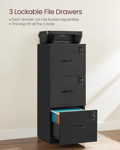 VASAGLE 3 Drawer File Cabinet, File Cabinet - Image 6