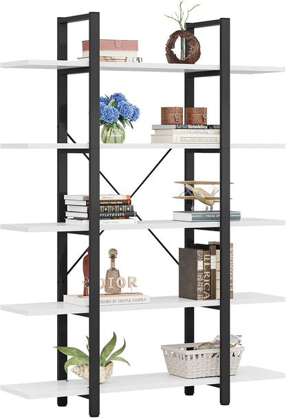 Tribesigns 5-Tier Bookshelf, Vintage Industrial Style Bookcase 72 H x 12 W x - Image 9