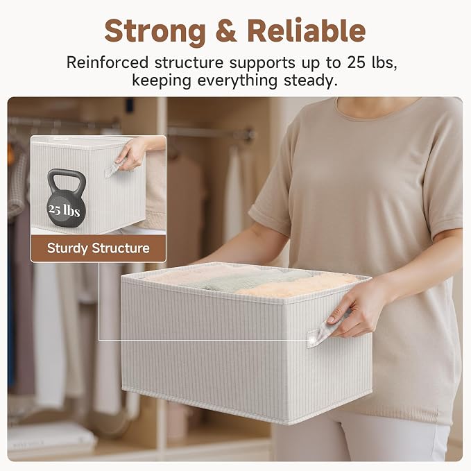 StorageWorks Storage Baskets for Shelves, Foldable Fabric Closet Storage Bins - Image 6