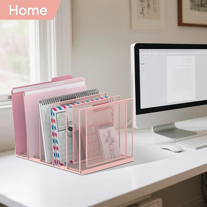 File Organizer for Desk, 5-Section Vertical File Sorter, Paper Holder Organizer - Image 7