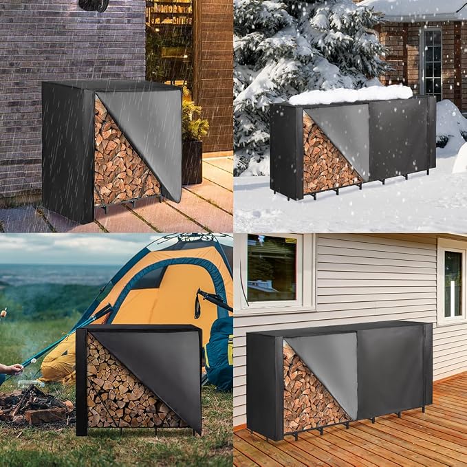 Vailge Firewood Rack Cover 6FT, Waterproof Firewood Rack Outdoor Cover - Image 7