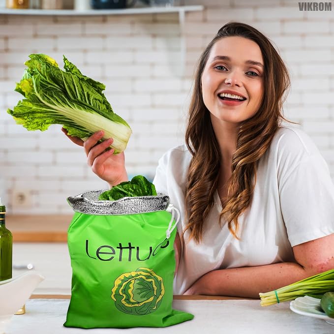 Lettuce Keeper for Refrigerator – 3-Layer Reusable Produce Storage Bags - Image 7