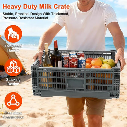 Collapsible Milk Crates for Storage, 52L Storage Crates, Heavy Duty Milk Crate - Image 5
