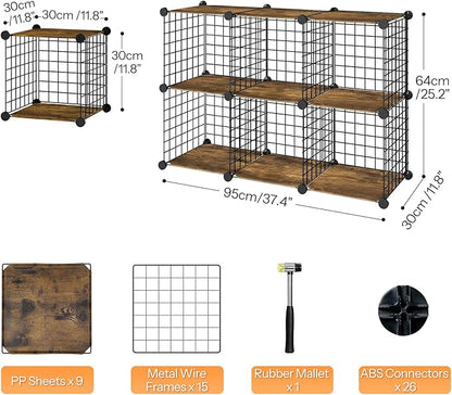 HOOBRO Wire Cube Storage Organizer, 6-Cube Metal Storage Shelves, Modular - Image 3