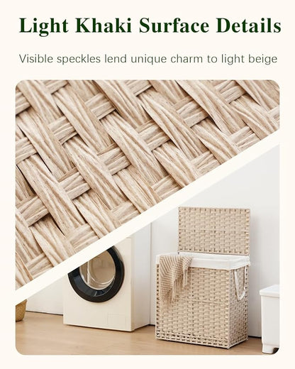 SETVSON Laundry Hamper with Lid Wicker Laundry Basket 112 L Laundry Hampers - Image 2
