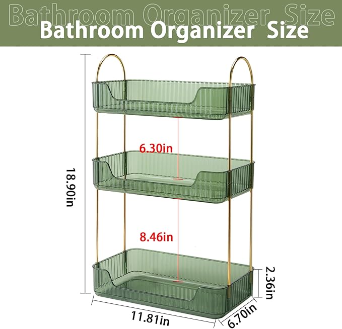 shuang qing 3 Tier Bathroom Counter Organizer Countertop Storage, Cosmetics - Image 3