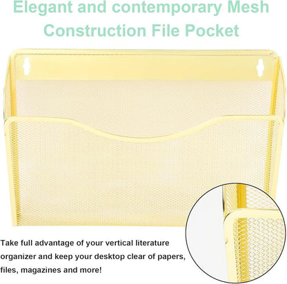 EASEPRES 3 Single Pocket Mesh Hanging File Organizer, Vertical Wall Mounted - Image 3