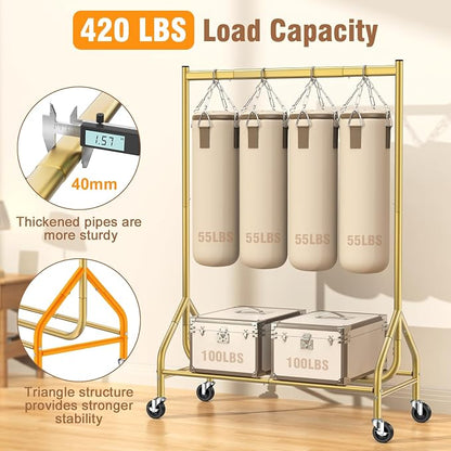 EAGMAK Heavy Duty Clothes Rack Load 420 LBS, Rolling Garment Organizer - Image 2