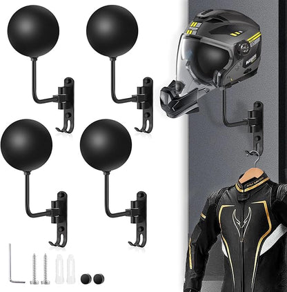 Kikerike Motorcycle Helmet Rack Wall Mount 180 Degree Rotation Metal Bike by Kikerike