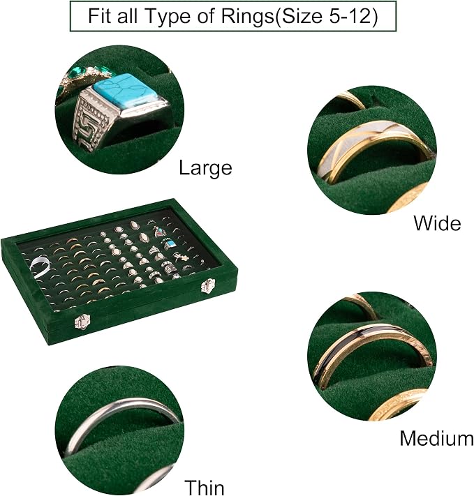 Frebeauty Ring Organizer Tray 100 Slots Ring Holder - Image 4