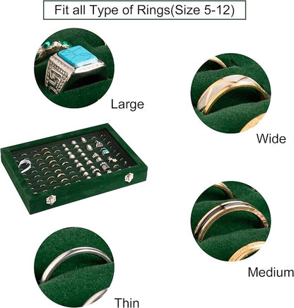 Frebeauty Ring Organizer Tray 100 Slots Ring Holder - Image 4