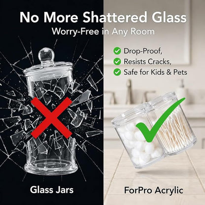 ForPro Clear Acrylic 2-Compartment Apothecary Jar - Image 5