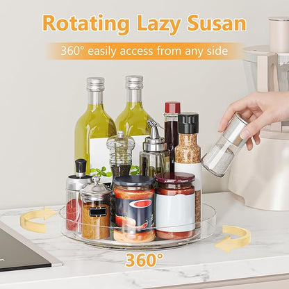 4 Pack 10 Inch Clear Lazy Susan Turntable Organizer - Image 2