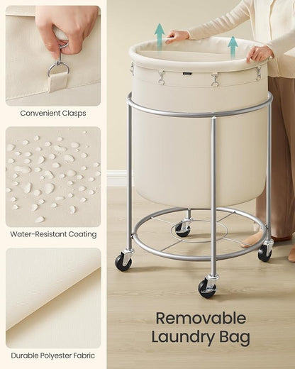 SONGMICS Laundry Basket, Rolling Steel Frame - Image 5