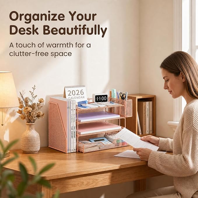 OPNICE Desk Organizer, 4-Tier Desktop File Organizer - Image 3