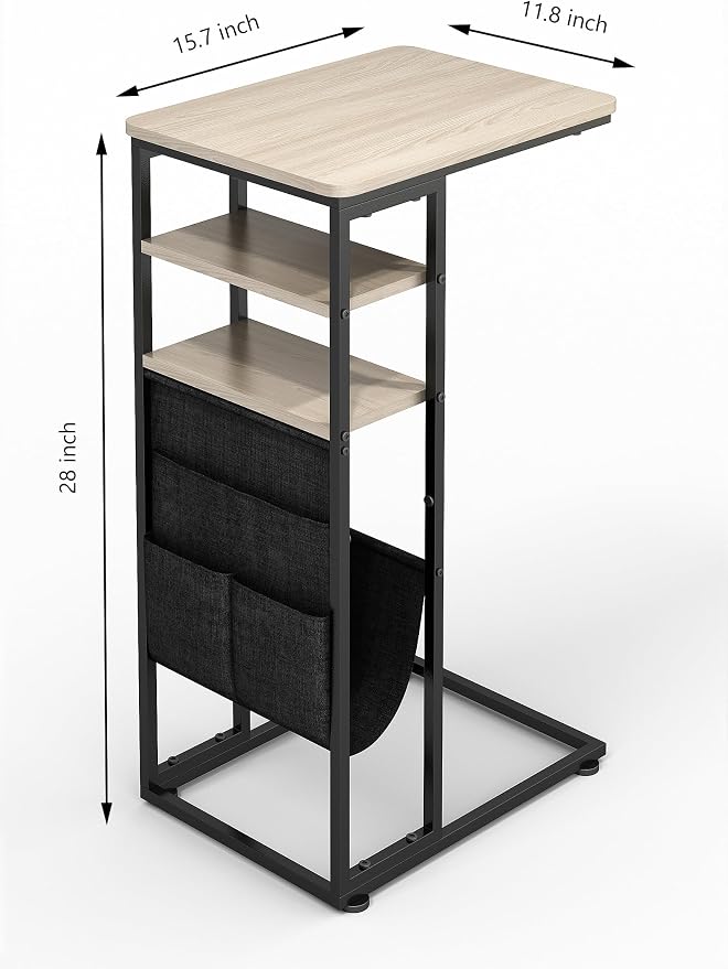 C Shaped End Table 28" 3-Tier C Table - Image 3