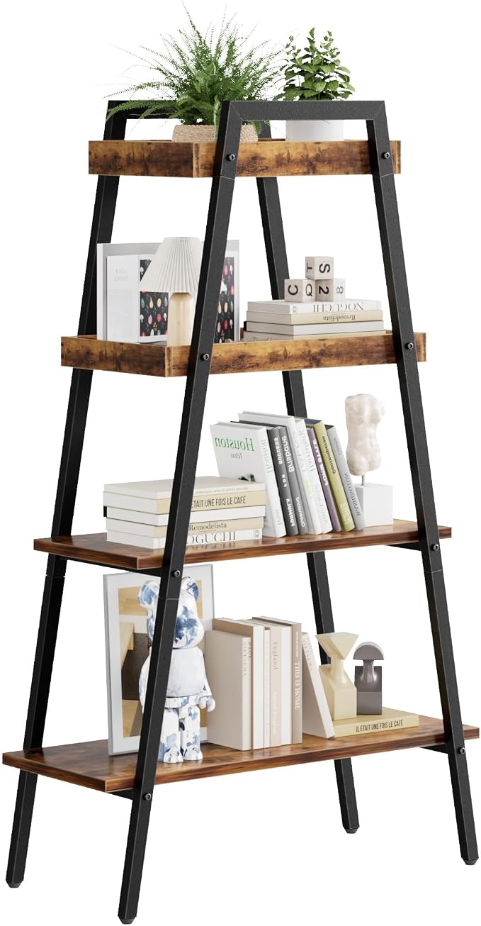 VECELO Ladder Shelf, 4-Tier Bookshelf by VECELO