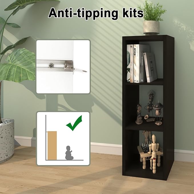 CTESNE【2026 Wooden Thick Frame 3 Cube Storage Organizer Shelf - Image 5