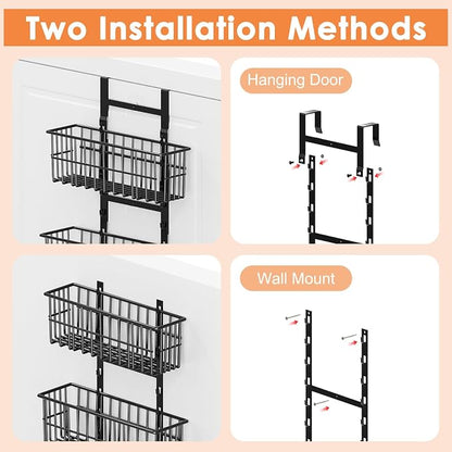 Hongtamoya Adjustable Over the Door Organizer, Metal Hanging Door Organizer - Image 9