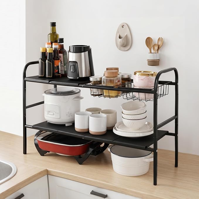 Expandable 2 Tier Under Sink Organizer, 28.74-34.5 Inch Width | - Image 5