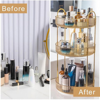 360 Rotating Makeup Organizer, 3 Tier Countertop Storage, Fits Cosmetics - Image 4