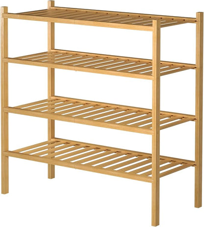 4 Tier Bamboo Shoe Rack for Closet Free Standing Wood Shoe Shelf for Entryway - Image 7