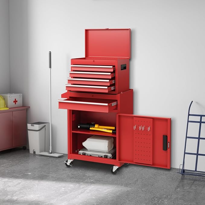 Goplus Tool Chest, 5 Drawers Rolling Tool Cabinet - Image 9