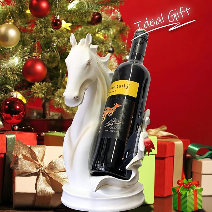 Wine Bottle Holder Wine Racks Tabletop Horse Statue as Home Kitchen Wine Cellar - Image 3