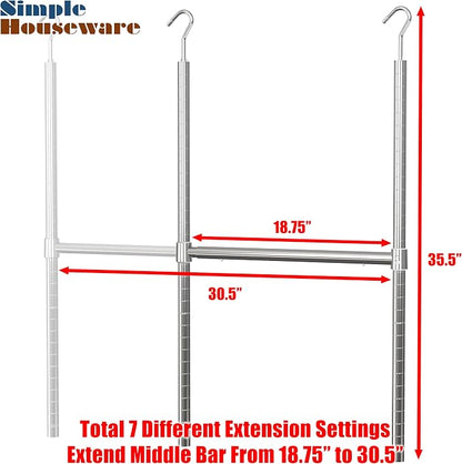 Simple Houseware Adjustable Closet Hanging Rod - Image 3