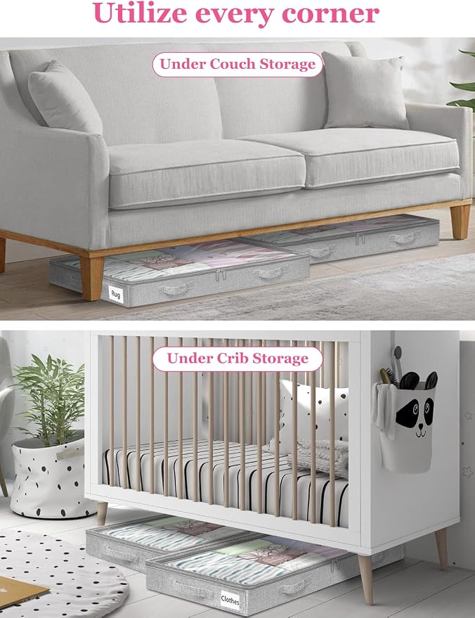 3-Inch High Under Bed Storage Containers, Low Profile Underbed Bins, NO RIGID - Image 7