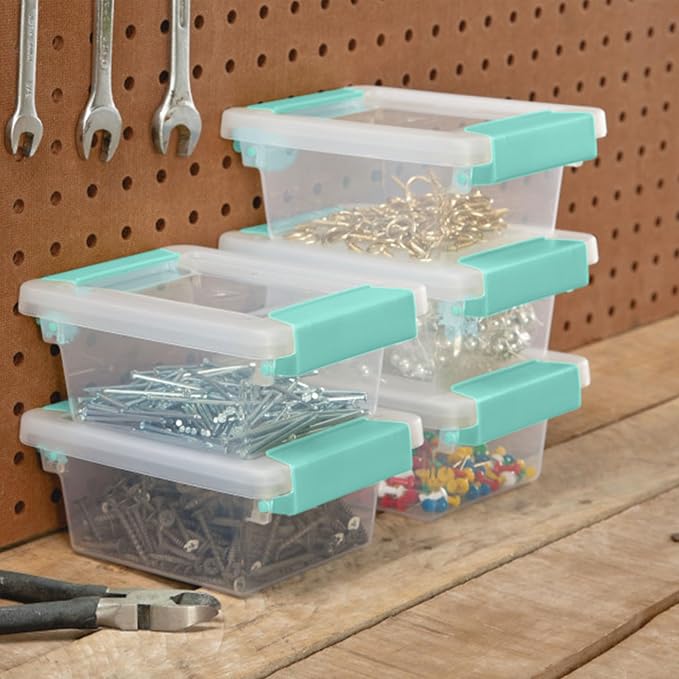 Sterilite Clip Box, Stackable Clear Plastic Bins- Mini, Arts or Crafts Supplies - Image 6
