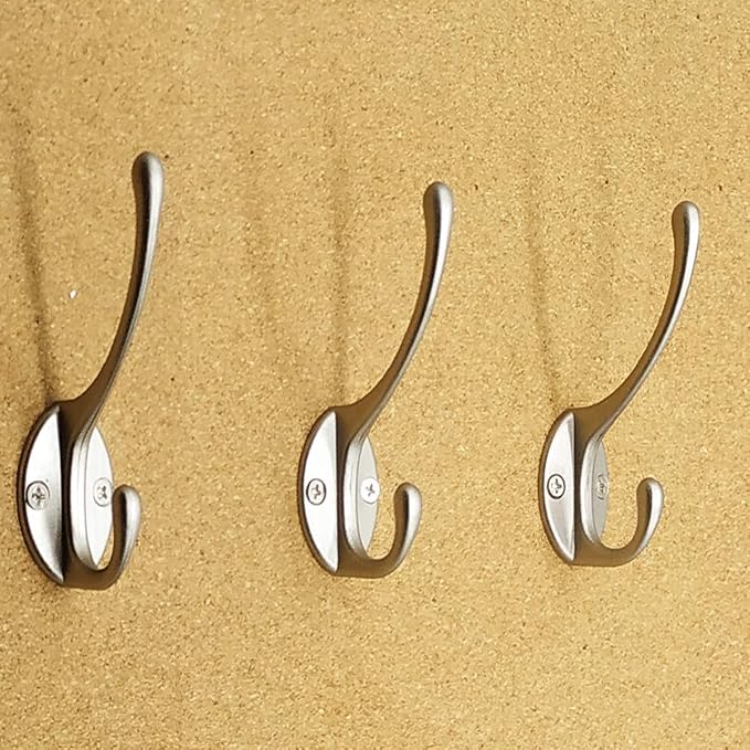 IBosins 10 Pack Heavy Duty Dual Coat Hooks Wall Mounted - Image 5