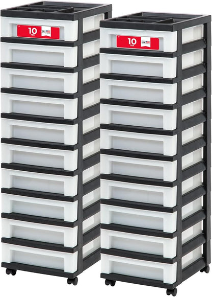IRIS USA Plastic Drawer Storage Organizer Rolling Cart, by IRISUSA