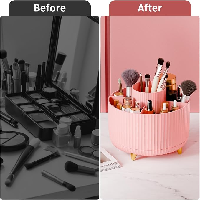 360° Rotate Makeup Brush Holder Organizer, Makeup Organizers Countertop - Image 7