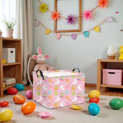Rectangular Easter Basket for Home Kitchen Baby Girls Basket Cute Storage Bin - Image 3