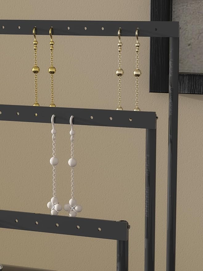 3-Tier Earring Organizer Holder Stand, Metal Jewelry Stand - Image 2