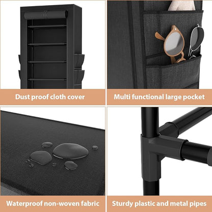 VTRIN Vertical Narrow Shoe Rack Organizer 10 Tier Tall Shoe Shelf Holds 20-22 - Image 4