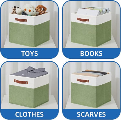 Temary 13 Inch Cube Storage Bin 4 Pack Fabric Storage Cubes Fabric Storage Bin - Image 4