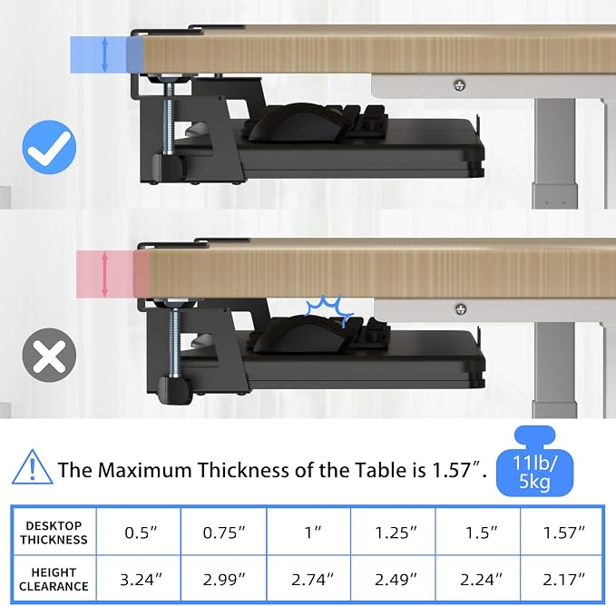 suptek Keyboard Tray Under Desk Pull Out - Image 7