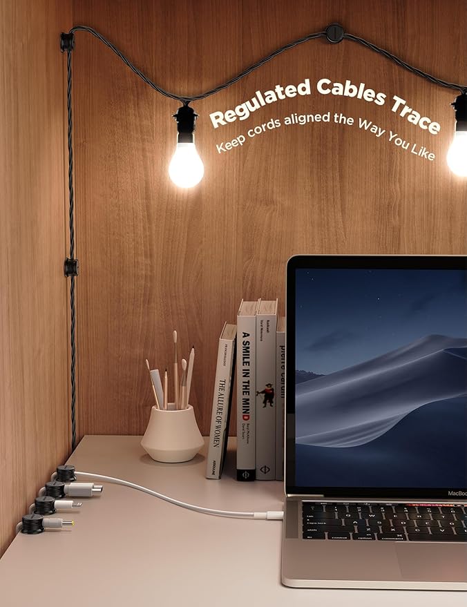 9 Pack Cable Management Cord Organizer, JOYROOM Magnetic Cable Clips Adhesive - Image 3