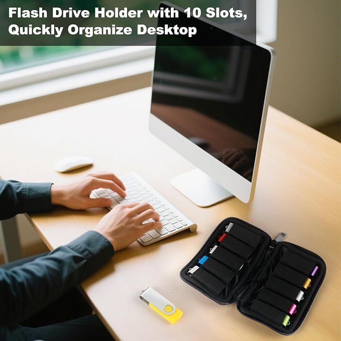 Flash Drive Case USB Storage Case 10 Slots, Portable Thumb Drive USB Holder - Image 2
