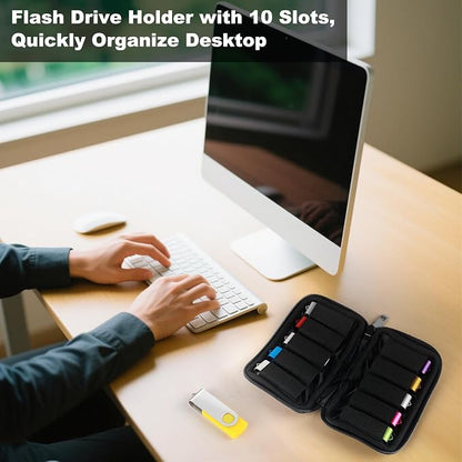 Flash Drive Case USB Storage Case 10 Slots, Portable Thumb Drive USB Holder - Image 2