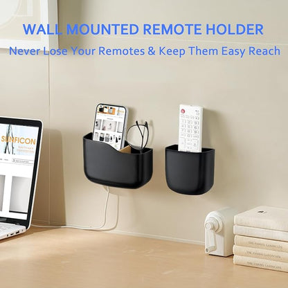 SUNFICON Wall Mount Remote Holder TV FAN Remote Control Holder Bedside Caddy - Image 5
