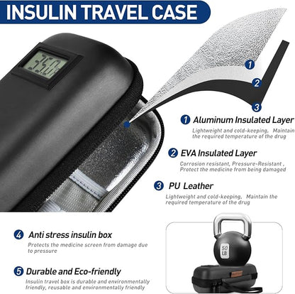 Insulin Cooler Travel Case, Portable Temperature Display Medicine Travel Cooler - Image 5