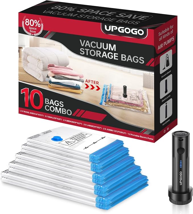 Vacuum Storage Bags with Portable Electric Pump, Vacuum Seal Bags by UPGOGO