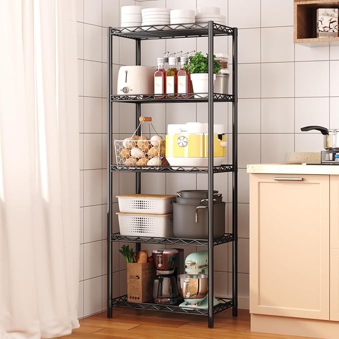 HOMEFORT 5-Tier Wire Shelving 5 Shelves Unit Metal Storage Rack Durable - Image 2
