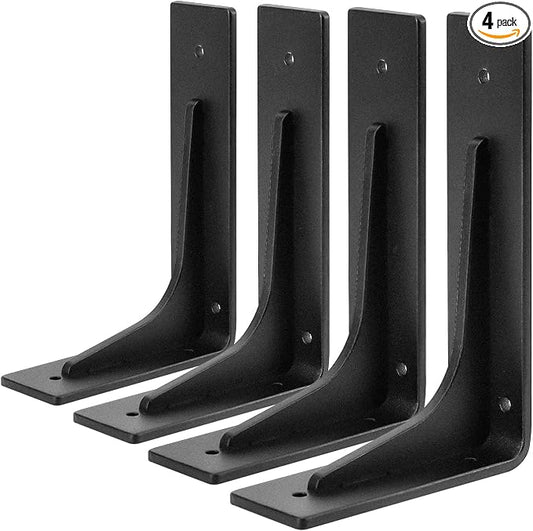6"x 4"Shelf Brackets, L Shelf Bracketsn, Vertical Angle, Premium Alloy Metal by Picesa
