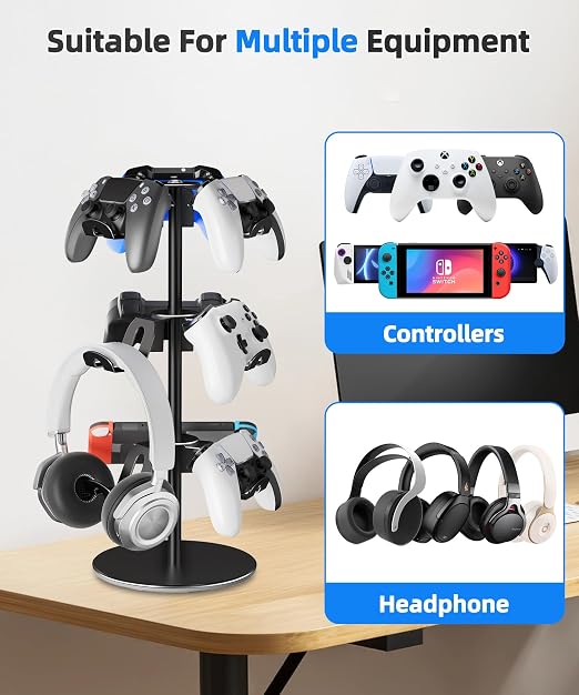 Aluminum Alloy Controller Holder 3 Layers, 360 Degree Rotation Tier, Gaming - Image 3